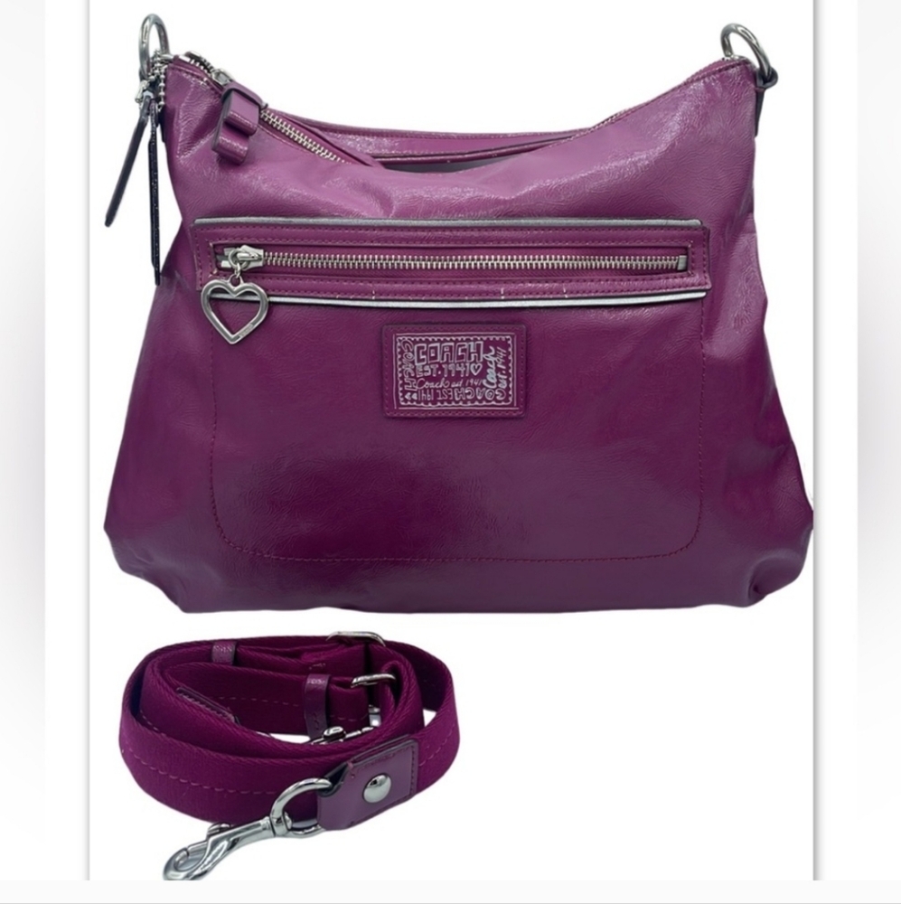 💢SOLD💢Coach Magenta Crossbody Bag with Heart Charm